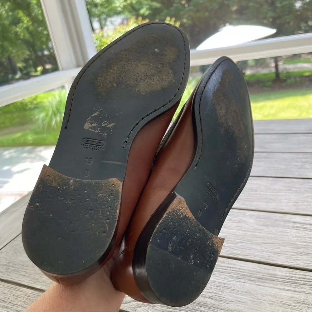 Coach Elijah Vintage P910 Monogram Slip On Dress Loafers Mens Size 13D
